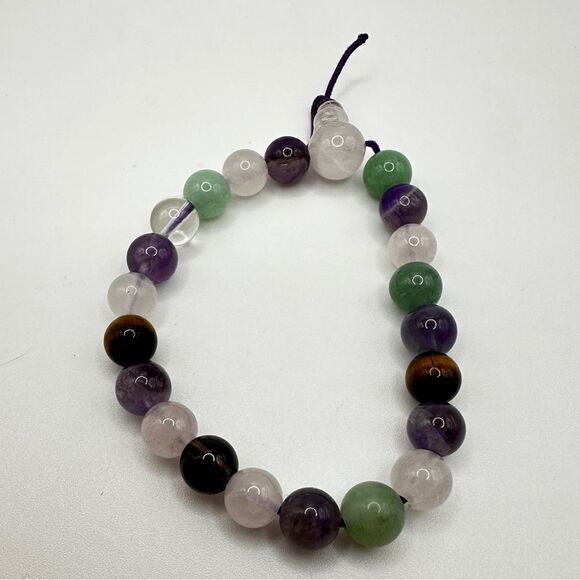 Multi-gemstone 9mm round beaded stretchy bracelet! - Picture 2 of 10